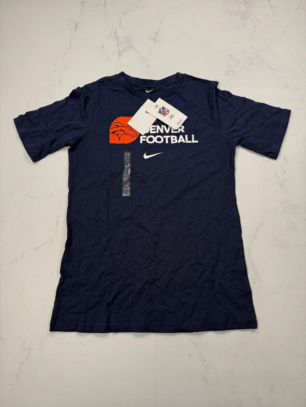 Nike Football T Shirt Navy Modern Varsity - Boys L 14/16 NWT